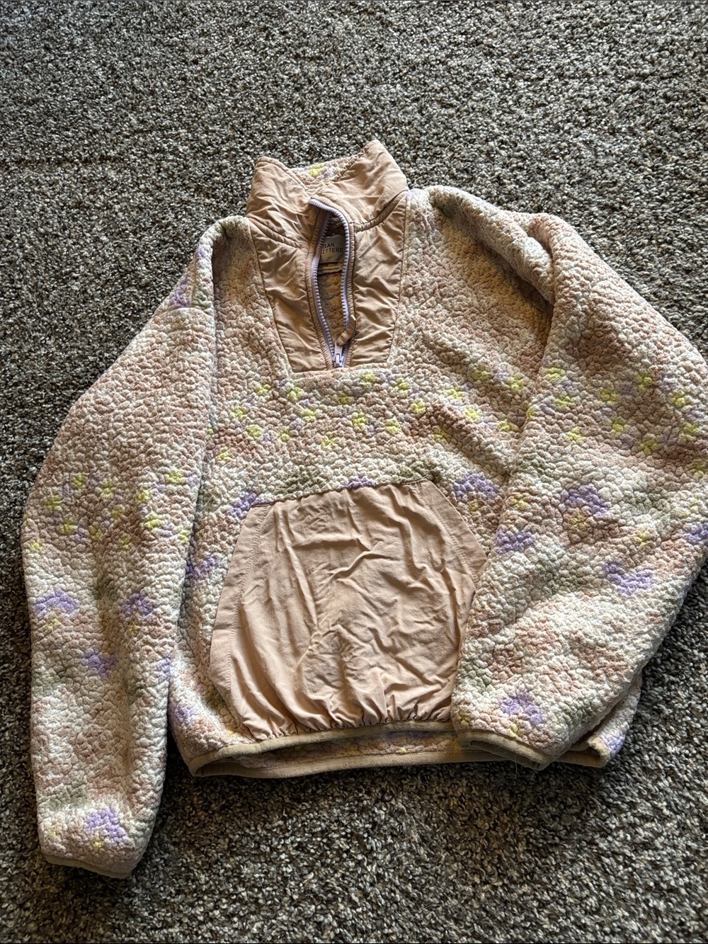 Urban Outfitters Cozy Cream Sherpa Quarter-Zip Pullover Sweater
